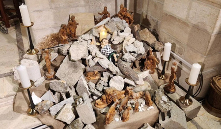 Een kerstkribbe van greppels en verwoesting